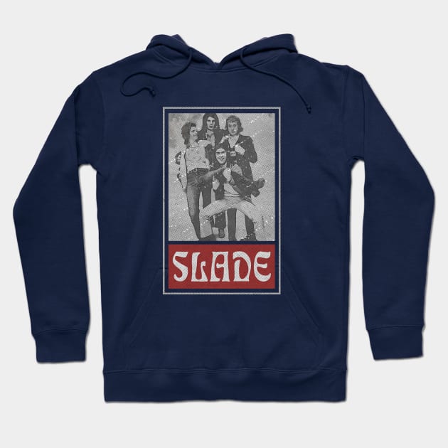 Slade 70s Retro Style Banner Fan Art Hoodie by VintageMimi